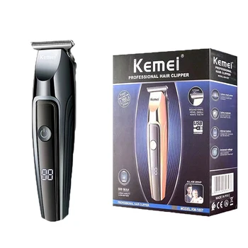 Электрическая машинка для стрижки волос Kemei для мужчин, Резак из нержавеющей стали, Перезаряжаемый Регулируемый Триммер для волос, Беспроводная Машинка для стрижки волос