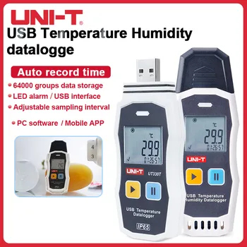 UNI-T UT330T/UT330TH/UT330THC Регистратор Температуры Влажности USB Регистратор данных Датчик Влажности Пищевой Термометр Гигрометр