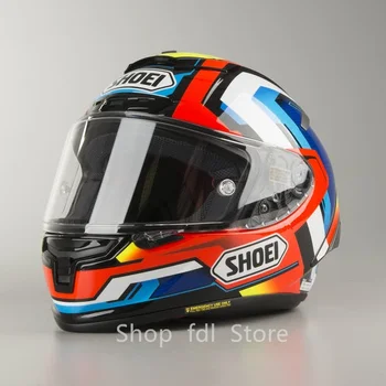 Шлем SHOEI X14 X-Четырнадцать Маркес Бринк, Красный, Белый, Синий Шлем, Полнолицевый Гоночный Мотоциклетный шлем