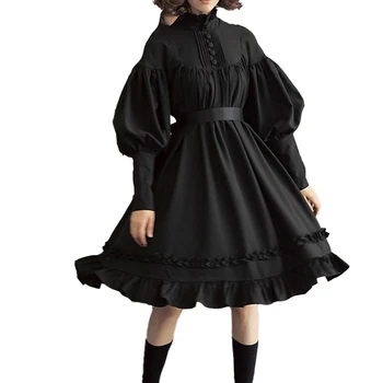 Новое готическое 5-цветное платье в стиле Лолиты, Японское мягкое черное платье для девочек, Хлопковое женское платье принцессы, костюм для девочек на Хэллоуин