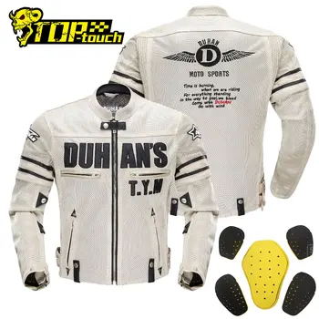 Летняя мотоциклетная куртка DUHAN, Мужская дышащая сетчатая куртка Chaqueta, Сетчатая куртка для верховой езды, Мотоциклетная куртка со съемным протектором