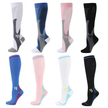 Компрессионные носки для спортивных мужчин и Женщин, лучшие дышащие носки для кормления, подходят для бега, пеших прогулок, полета для спортсменов, велосипедных носков