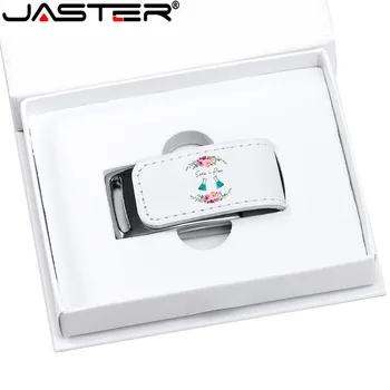 Логотип JASTER для подарков 2,0 Флэш-накопитель 64 ГБ 32 ГБ 4 ГБ 8 ГБ 16 ГБ Флешка Кожаная Usb + белая коробка (более 10 шт. бесплатного логотипа)