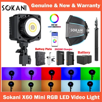 Sokani X60 Mini 60W RGB LED Video Light Крепление Bowens для Фотосъемки Видеозаписи Съемки на открытом Воздухе APP Control