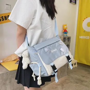 Корейская Модная Повседневная Большая сумка, студенческие школьные сумки для девочек-подростков, сумка-мессенджер, сумка через плечо, сумки через плечо, женские сумки