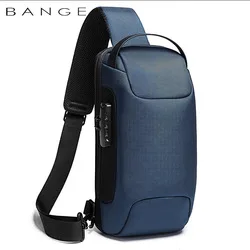 Мужская сумка-мессенджер большой емкости BANGE, Сверхлегкий и портативный Водонепроницаемый рюкзак с несколькими карманами, дорожная нагрудная сумка для 9,7 