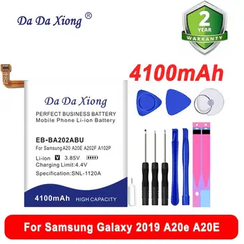 100% Оригинальный аккумулятор 4100 мАч EB-BA202ABU Bateria для Samsung Galaxy 2019 A20e A20E A20 A202F SM-A202F DS SM-A202 SM-A202J SM-A102