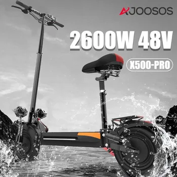 Электрический скутер AJOOSOS X500Pro 48 В 2600 Вт с двумя двигателями 70 км/Ч, Быстрые Электрические Скутеры, 1-Ступенчатые Складные Электрические Троттинеты AJOOSOS X500Pro