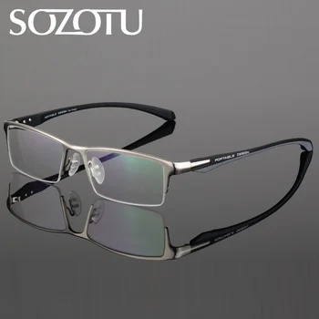 Оправа для очков SOZOTU, Мужские Компьютерные оптические очки, оправа для мужчин с прозрачными линзами Armacao de YQ231