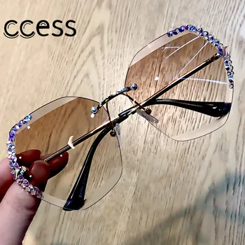 Модные Винтажные Квадратные Солнцезащитные очки со стразами для женщин 2020, Модный Роскошный Брендовый Дизайн, Градиентные Солнцезащитные очки с кристаллами бриллиантовой огранки
