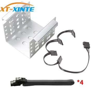 XT-XINTE 4-Отсекный 2,5-3,5-дюймовый жесткий диск Caddy с Внутренним Монтажным Адаптером, Кронштейн для гибких дисков, Держатель для мобильных устройств Из алюминиевого сплава
