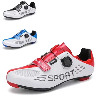 Обувь для шоссейного велоспорта на резиновой подошве, мужские модные спортивные скоростные кроссовки, женские велосипедные туфли с шипами, нескользящая обувь