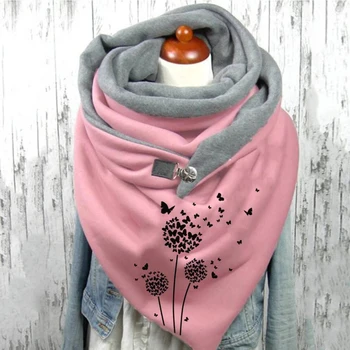 Теплый шарф и шаль с 3D Принтом Розового цвета для женщин и Мужчин