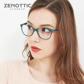 ZENOTTIC Модные ацетатные оправы для очков для женщин, Деревянная оптическая оправа для очков, Женские очки с кошачьим глазом, оправа для очков