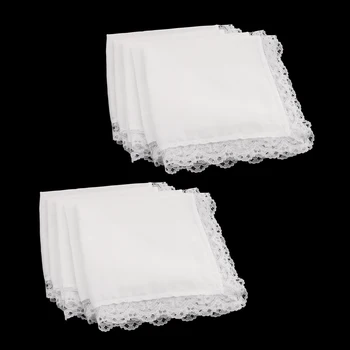 10 Шт. Мужские Женские Белые Носовые платки из 100% хлопка, удобные носовые платки для вечеринок