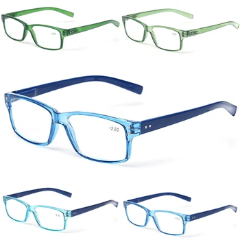 Henotin, 4 упаковки, Очки для чтения в прозрачной цветной оправе, высококачественные мужские и женские очки для чтения на пружинах, удобные очки для чтения