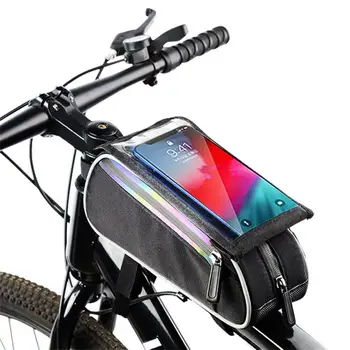 Верхняя сумка для горного велосипеда Большой Емкости, Светоотражающий пакет для верховой езды, Водонепроницаемая передняя сумка для велосипеда с сенсорным экраном, Снаряжение для верховой езды