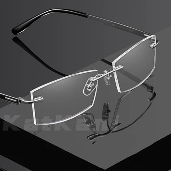 Мужские ультралегкие очки без оправы из чистого титана YIMARUILI, Модная и удобная Оправа для очков по рецепту 89518