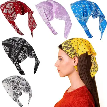 Повязка на голову, стильная эластичная лента, привлекающая внимание, универсальная ткань, многоцветный двусторонний принт, Женская повязка на голову в стиле ретро для девочек на каждый день