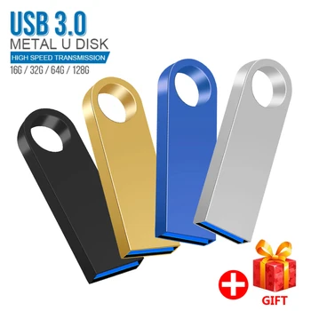 Металлический Мини-USB Флэш-накопитель 128 ГБ 64 ГБ 32 ГБ флешка Cle USB Flash Stick Флеш-накопитель 32 64 128 ГБ USB-накопитель