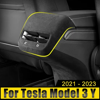 Автомобильные аксессуары Для Tesla Model 3 Y 2021 2022 2023 2024 ABS Задняя крышка вентиляционного отверстия Кондиционера, рамка, отделка, наклейка на чехол