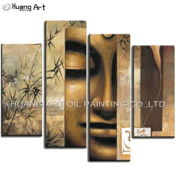 Художник высокого мастерства, ручная роспись, Современная портретная живопись Буды на холсте, абстрактная картина Маслом Будды для украшения стен
