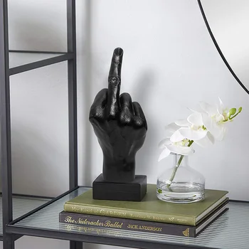 Персонализированное украшение в виде статуэтки среднего пальца, аксессуары для украшения домашнего стола, Статуэтка жеста, скульптура, декор для гостиной