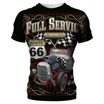 Винтажная мужская футболка Route 66, толстовка с графическим рисунком, байкерские футболки с коротким рукавом, мужская панк-рубашка, пуловер с круглым вырезом, дешевая крутая одежда