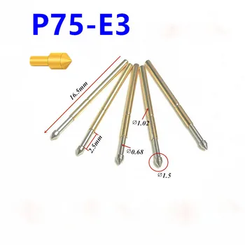 100 шт./упак. P75-E3 Коническая Пружинная тестовая игла 1,5 мм Общей длины 16,5 мм Датчик печатной платы