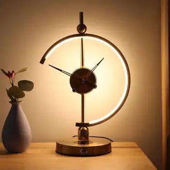 Лампа с часами Zora (беспроводная зарядка) Современная гостиная, высококлассные часы для украшения дома, креативные часы, настенный светильник