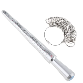 Стандартный измерительный инструмент для колец из алюминиевого сплава Кольца для пальцев Измерительная палочка из алюминиевого сплава для оборудования ювелирных инструментов