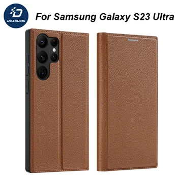 Для Samsung Galaxy S23 Ultra Case Роскошный Кожаный Чехол с Магнитной Откидной Крышкой-бумажник Задняя Крышка со Слотом для карт памяти Для Galaxy S23 Plus