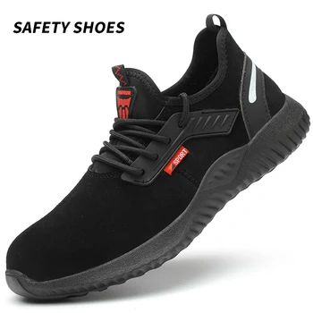 защитная обувь летняя дышащая защитная обувь Рабочие ботинки со стальным носком мужские защитные ботинки