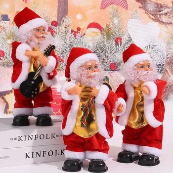 Электрические скрученные ягодицы Санта-Клауса с музыкой, Рождественские детские подарочные игрушки, украшения для витрин торгового центра
