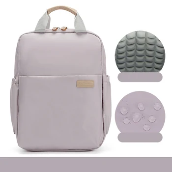 Новый однотонный женский рюкзак, водонепроницаемый нейлоновый рюкзак, легкий 14-15 дюймовый ноутбук, простая школьная сумка для девочек-подростков