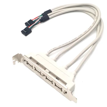 USB 2.0 Кабель-концентратор с перегородкой, 4 Порта USB, внешний расширяемый кабель-перегородка, Адаптер-разветвитель материнской платы компьютера