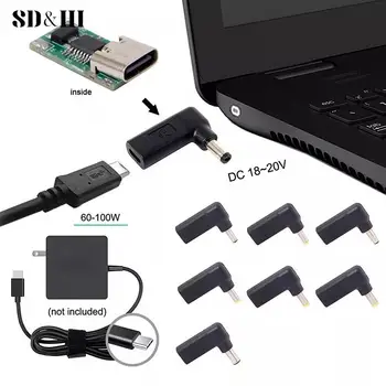 Разъем питания USB Type C к разъему питания постоянного тока USB C к универсальному адаптеру питания ноутбука для ноутбука Asus Dell Lenovo