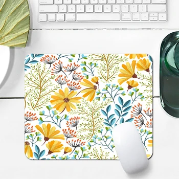 Креативный коврик для мыши с цветочным рисунком и высококачественной цветной печатью, резиновое дно толщиной 4 мм, противоскользящий коврик для рабочего стола в офисе