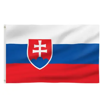 Флаг Словакии, полиэстер, яркий цвет и защита от выцветания, двойные сшитые словацкие флаги с латунной втулкой, внутренние и наружные украшения