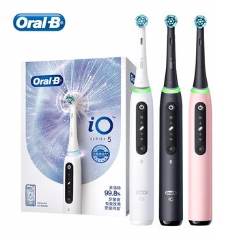 Электрическая зубная щетка Oral-B iO5 с искусственным интеллектом, Подарки для женщин, мужчин, чехол для путешествий, 5 режимов с отбеливанием зубов