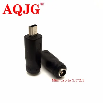 100шт. Разъем 5.5 x 2.1 мм для подключения к Mini USB 5-Контактный Разъем 5.5*2.1 мм для подключения к Mini USB Разъем адаптера питания постоянного тока AQJG