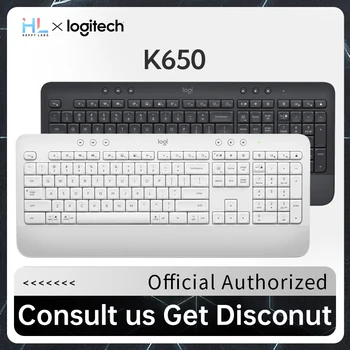 Logitech Signature K650 Беспроводная Двухрежимная клавиатура Bluetooth для Windows/macOS/Chrome OS/Linux/iPadOS/iOS/Android