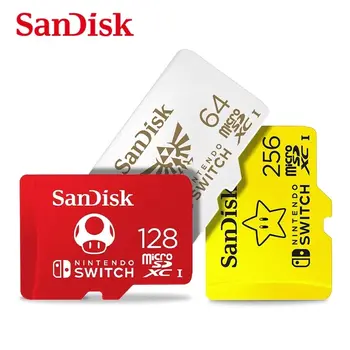 100% Оригинальные карты памяти SanDisk Нового стиля 128 ГБ 256 ГБ SDXC UHS-I для Nintendo Switch TF Card с адаптером