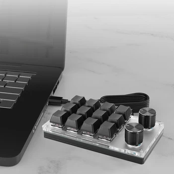 Макроклавиатура 9 Клавиш 2 ручки Программируемая механическая клавиатура для PS Рисования Игр для быстрого копирования и вставки макро