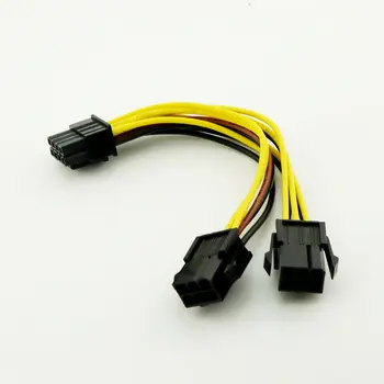 1x PCI-E 8 Pin к 2xPCIe 6 Pin Графическая видеокарта Мощность PCI Express Y Разветвитель Соединительный кабель 15 см