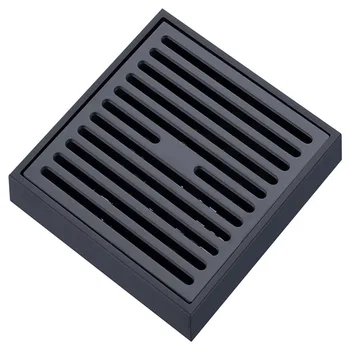 Новейший квадратный 100 *100 мм Твердый латунный черный слив для пола в ванной Комнате, высококачественный слив для душевой комнаты, Предотвращающий запах, Большой дренаж