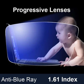 Handoer 1.61 Оптическая прогрессивная линза с защитой от синего излучения для цифровых устройств, Компьютерные линзы с защитой от ультрафиолета, 2 шт.