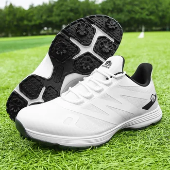 Новая высококачественная мужская профессиональная спортивная обувь для гольфа, большой размер 39-49, обувь для гольфа, противоскользящая спортивная обувь