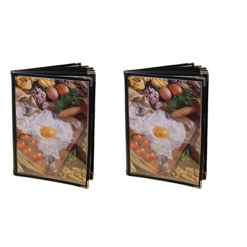 2 Прозрачные Обложки для Меню ресторана Формата А4 в стиле Книги Кафе-бар 8 Страниц 16 Просмотров