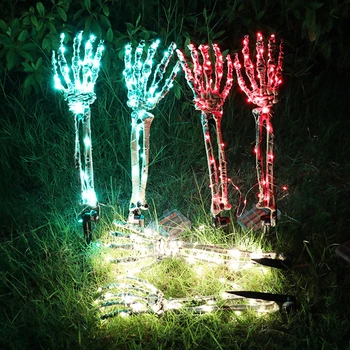 Светодиодные ночные светильники со светящимся скелетом на Хэллоуин, гирлянды из медной проволоки, вечеринка на Хэллоуин, украшения для домашнего двора